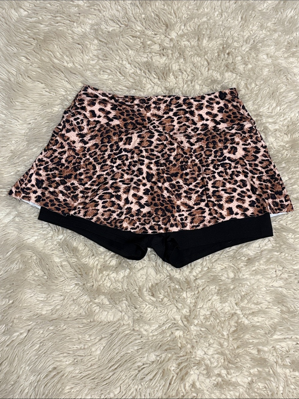 Leopard Print Skirted Athletic Shorts